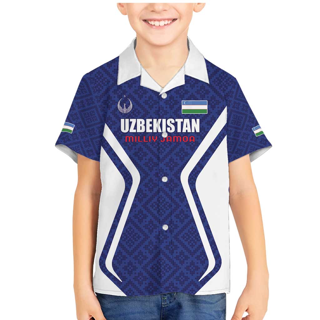 Custom Football Uzbekistan Family Matching Mermaid Dress and Hawaiian Shirt Milliy Jamoa Blue Version - Wonder Print Shop