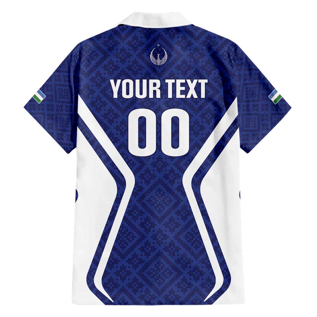 Custom Football Uzbekistan Family Matching Short Sleeve Bodycon Dress and Hawaiian Shirt Milliy Jamoa Blue Version - Wonder Print Shop