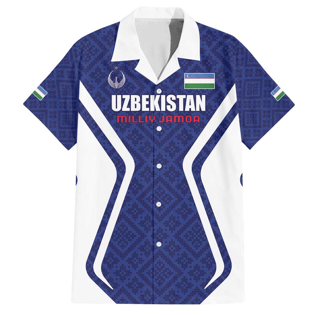 Custom Football Uzbekistan Family Matching Tank Maxi Dress and Hawaiian Shirt Milliy Jamoa Blue Version - Wonder Print Shop