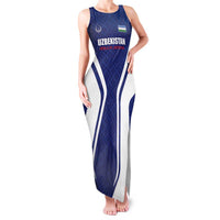 Custom Football Uzbekistan Family Matching Tank Maxi Dress and Hawaiian Shirt Milliy Jamoa Blue Version - Wonder Print Shop