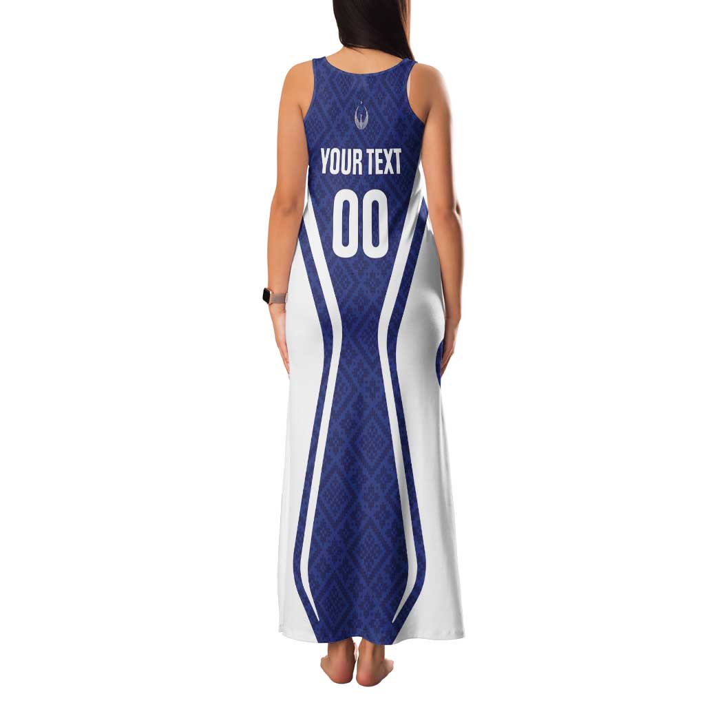 Custom Football Uzbekistan Family Matching Tank Maxi Dress and Hawaiian Shirt Milliy Jamoa Blue Version - Wonder Print Shop