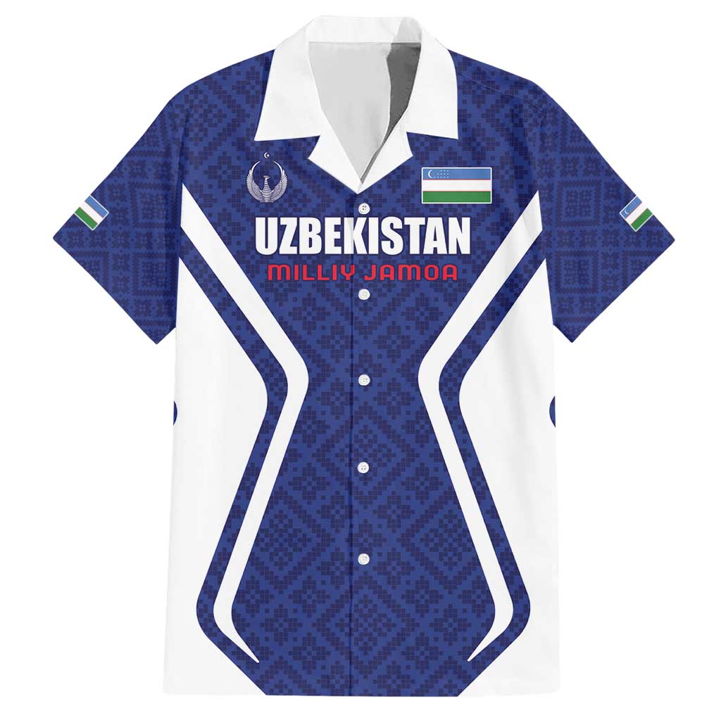 Custom Football Uzbekistan Hawaiian Shirt Milliy Jamoa Blue Version - Wonder Print Shop