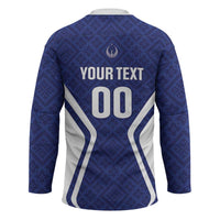 Custom Football Uzbekistan Hockey Jersey Milliy Jamoa Blue Version - Wonder Print Shop