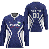 Custom Football Uzbekistan Hockey Jersey Milliy Jamoa Blue Version - Wonder Print Shop