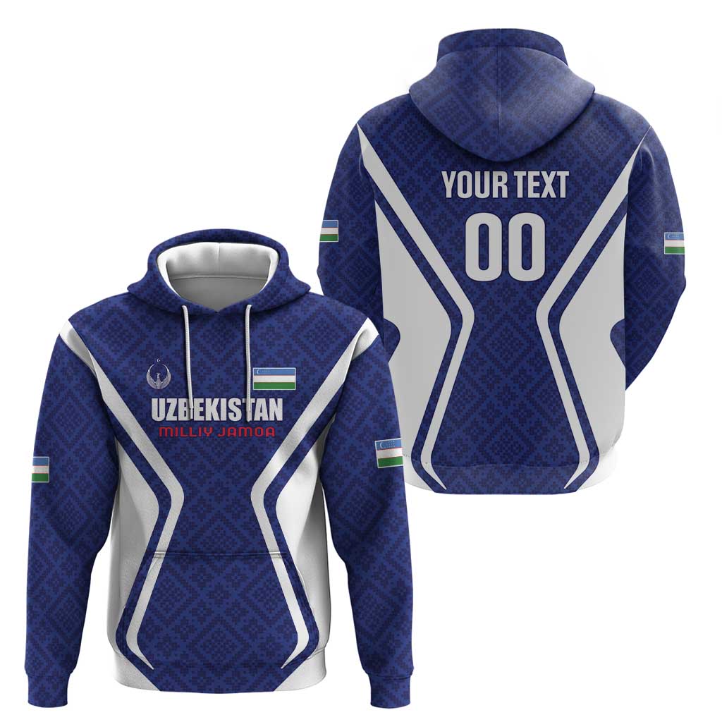 Custom Football Uzbekistan Hoodie Milliy Jamoa Blue Version - Wonder Print Shop
