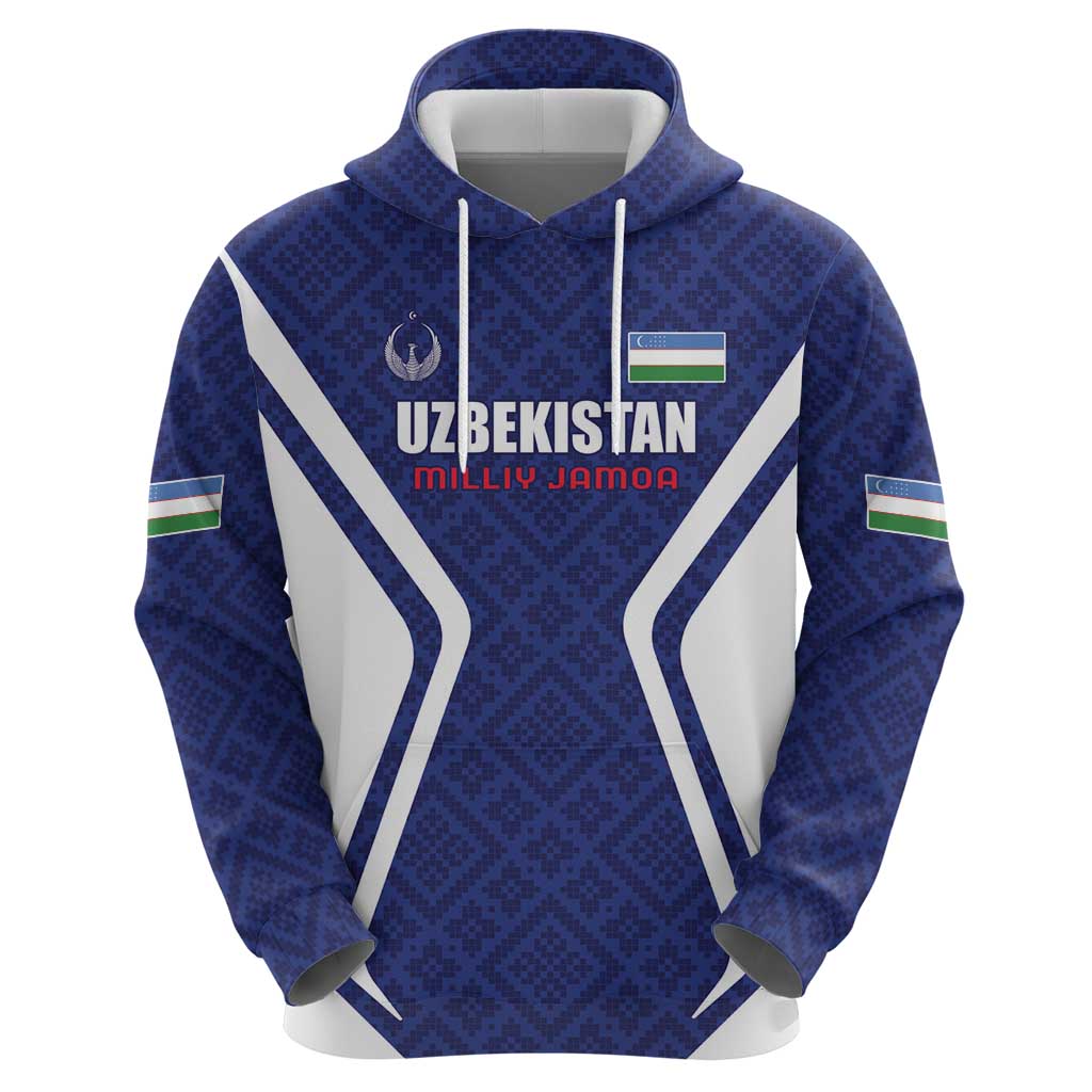Custom Football Uzbekistan Hoodie Milliy Jamoa Blue Version - Wonder Print Shop