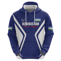 Custom Football Uzbekistan Hoodie Milliy Jamoa Blue Version - Wonder Print Shop