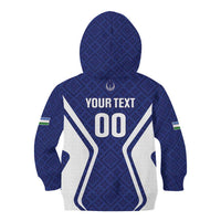 Custom Football Uzbekistan Kid Hoodie Milliy Jamoa Blue Version - Wonder Print Shop