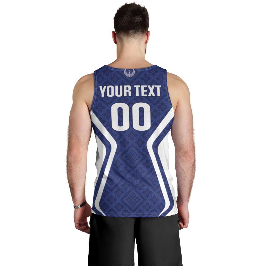 Custom Football Uzbekistan Men Tank Top Milliy Jamoa Blue Version - Wonder Print Shop
