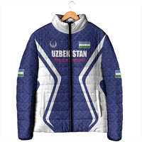Custom Football Uzbekistan Padded Jacket Milliy Jamoa Blue Version - Wonder Print Shop