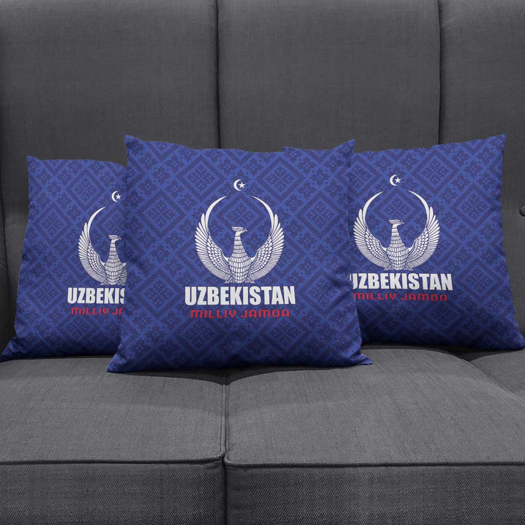 Football Uzbekistan Pillow Cover Milliy Jamoa Blue Version - Wonder Print Shop