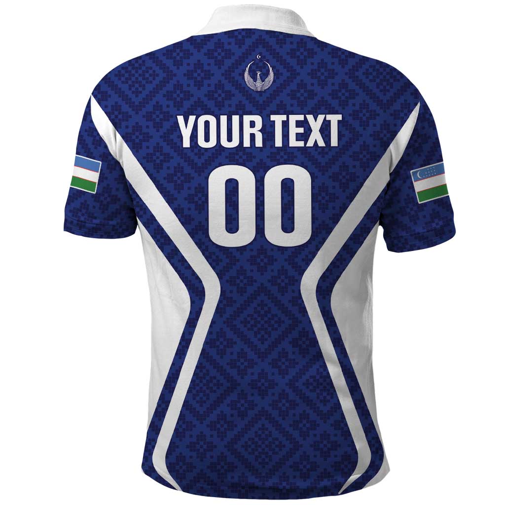 Custom Football Uzbekistan Polo Shirt Milliy Jamoa Blue Version - Wonder Print Shop