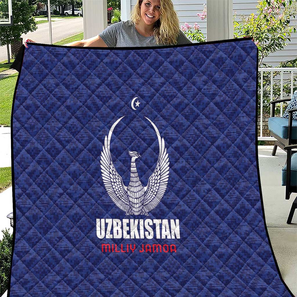 Football Uzbekistan Quilt Milliy Jamoa Blue Version - Wonder Print Shop