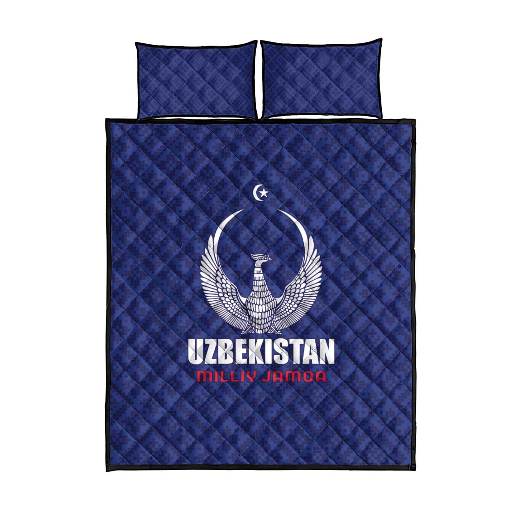 Football Uzbekistan Quilt Bed Set Milliy Jamoa Blue Version - Wonder Print Shop