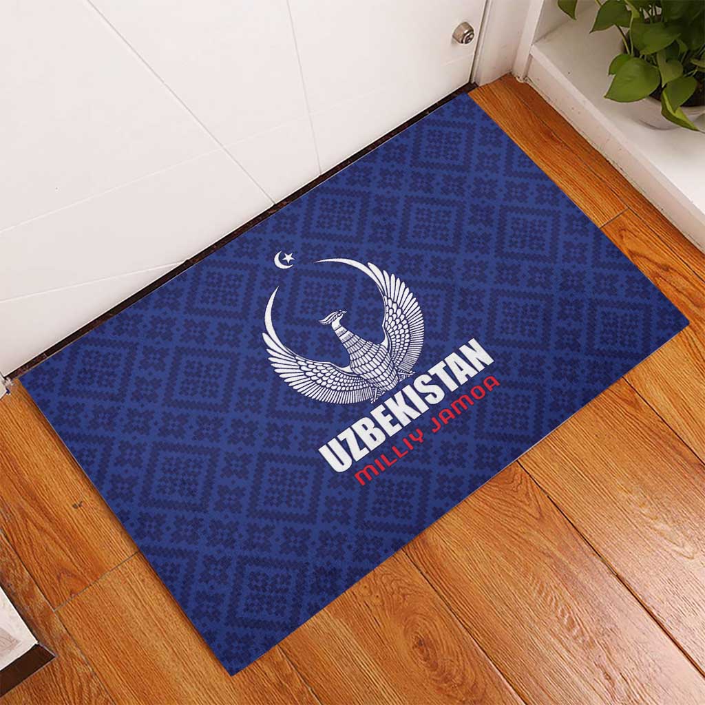 Football Uzbekistan Rubber Doormat Milliy Jamoa Blue Version - Wonder Print Shop