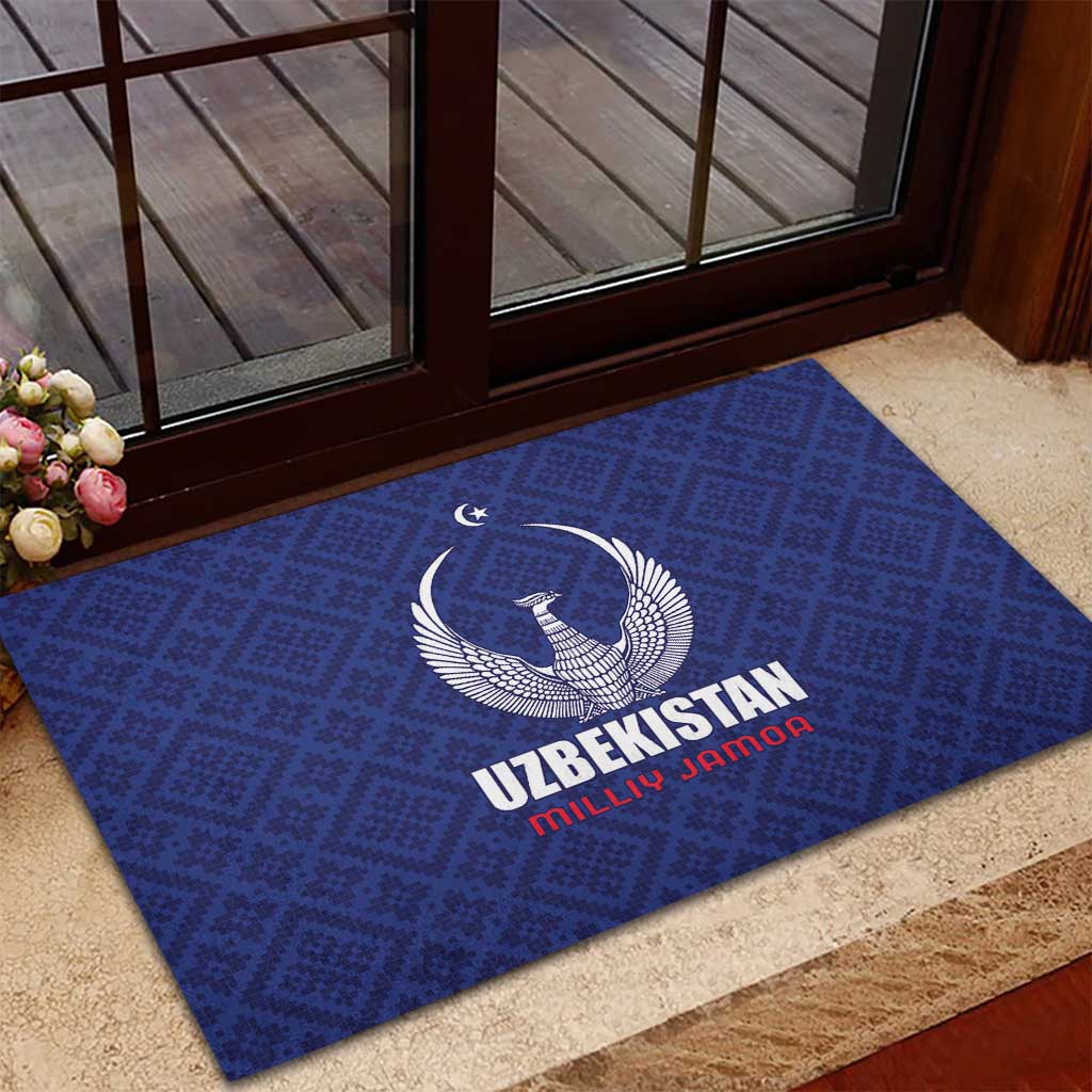 Football Uzbekistan Rubber Doormat Milliy Jamoa Blue Version - Wonder Print Shop