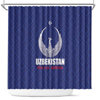 Football Uzbekistan Shower Curtain Milliy Jamoa Blue Version - Wonder Print Shop
