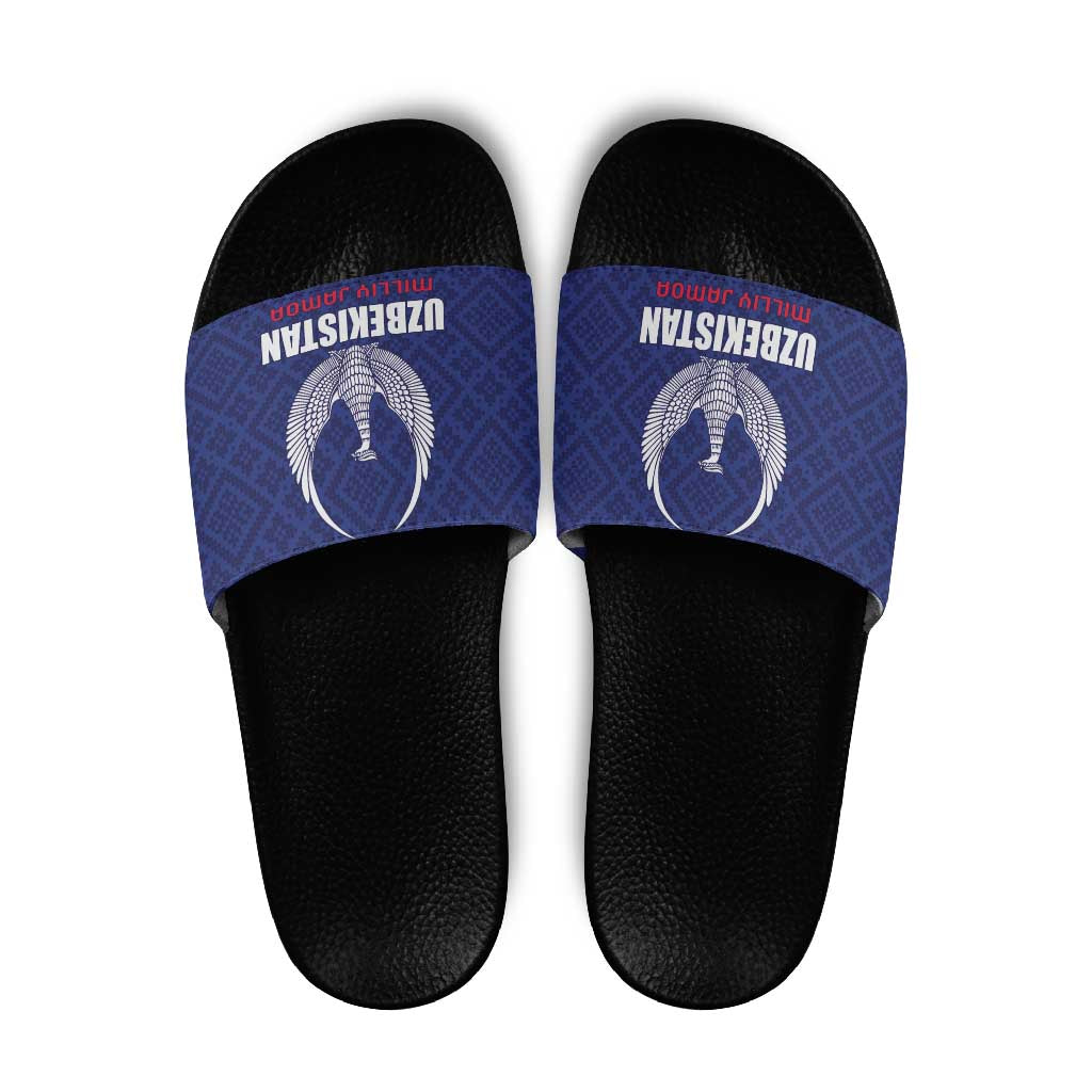 Football Uzbekistan Slide Sandals Milliy Jamoa Blue Version - Wonder Print Shop