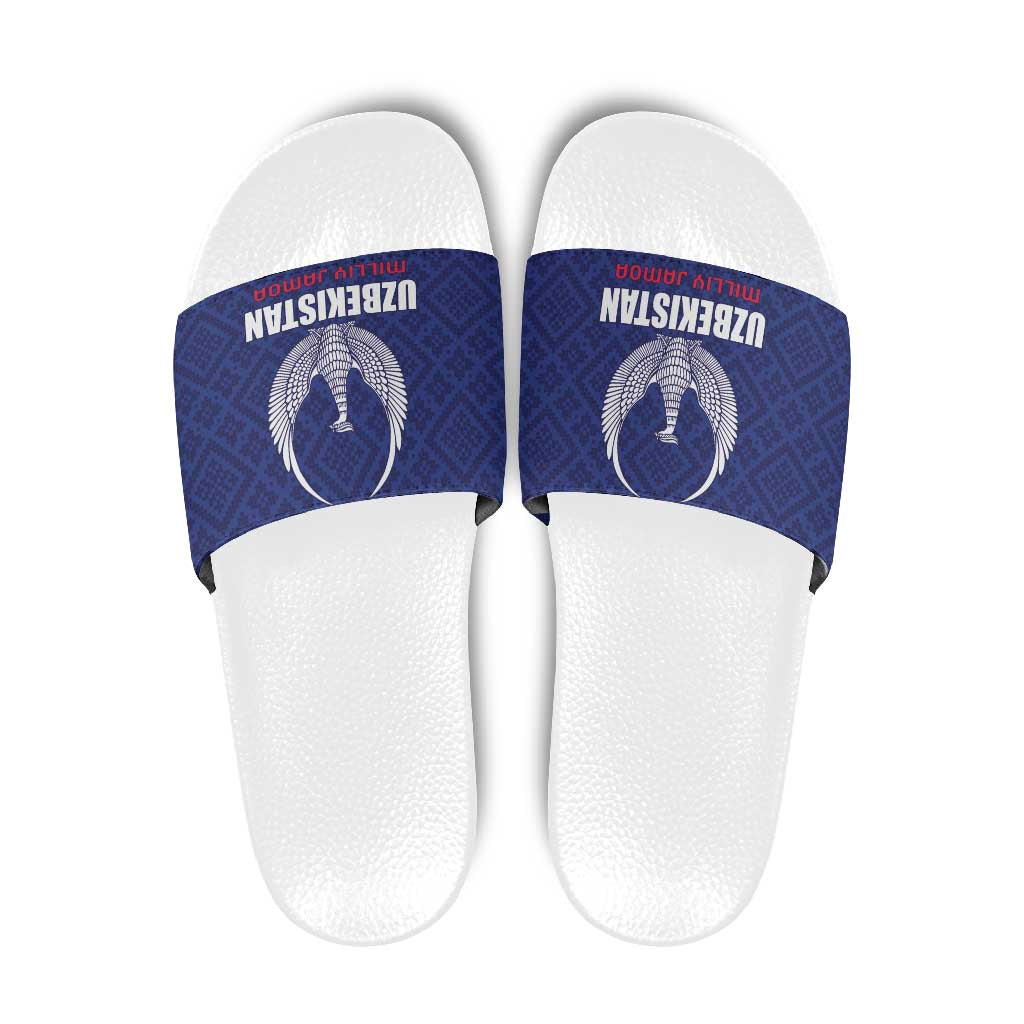 Football Uzbekistan Slide Sandals Milliy Jamoa Blue Version - Wonder Print Shop