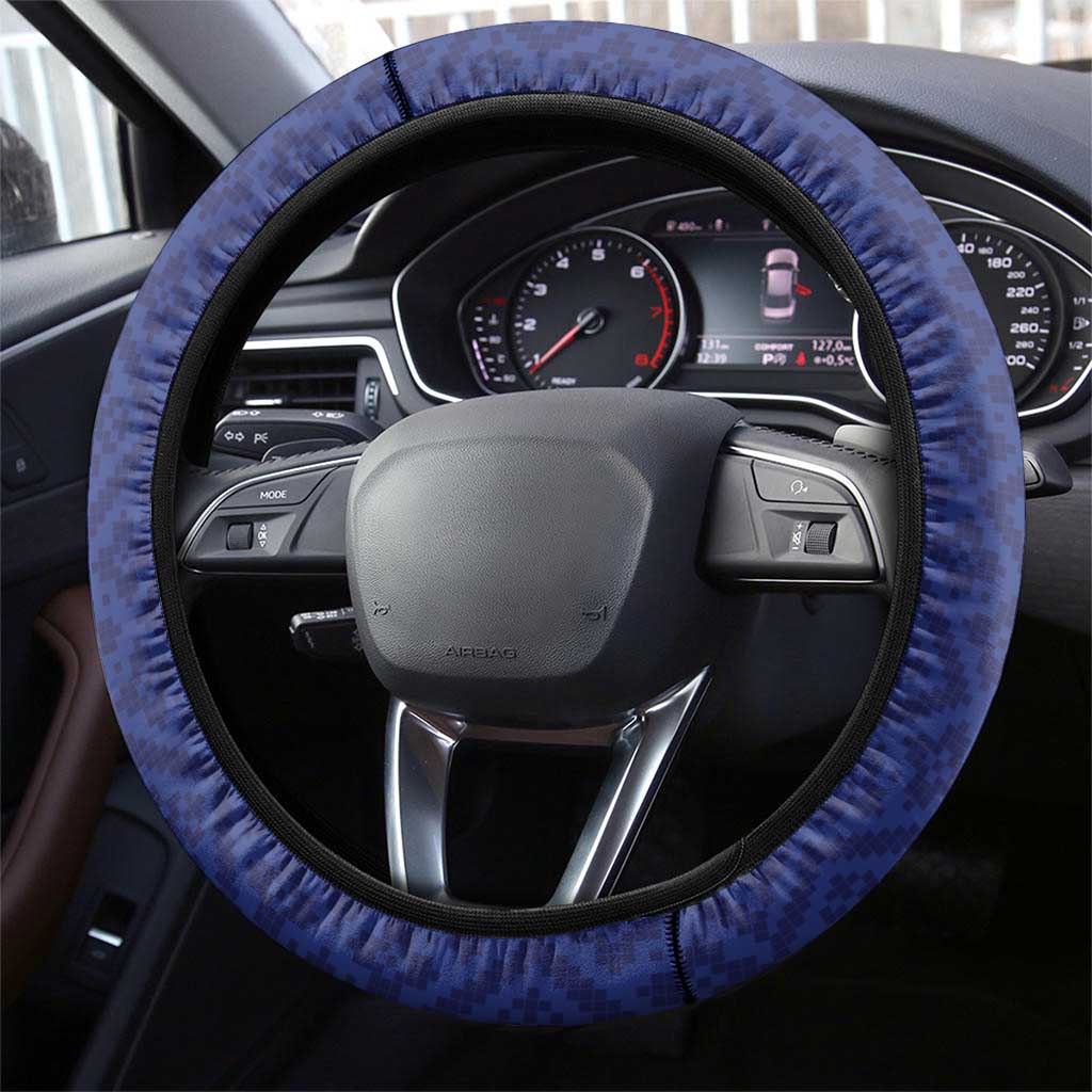 Football Uzbekistan Steering Wheel Cover Milliy Jamoa Blue Version - Wonder Print Shop