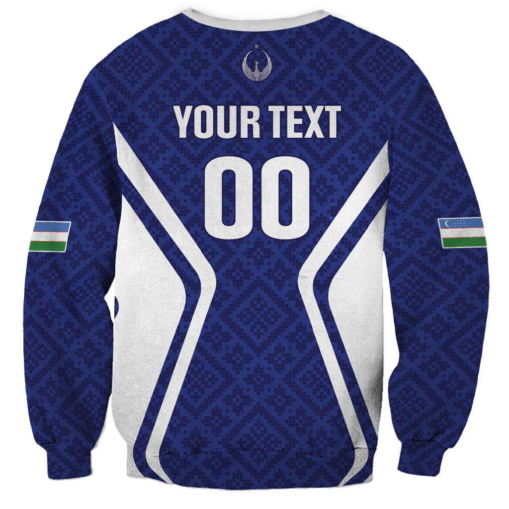 Custom Football Uzbekistan Sweatshirt Milliy Jamoa Blue Version - Wonder Print Shop