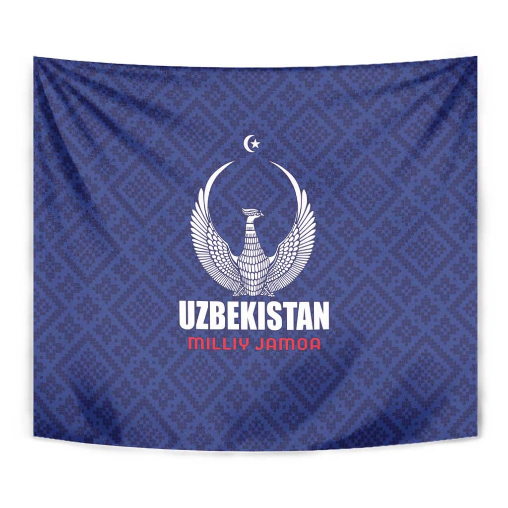 Football Uzbekistan Tapestry Milliy Jamoa Blue Version - Wonder Print Shop
