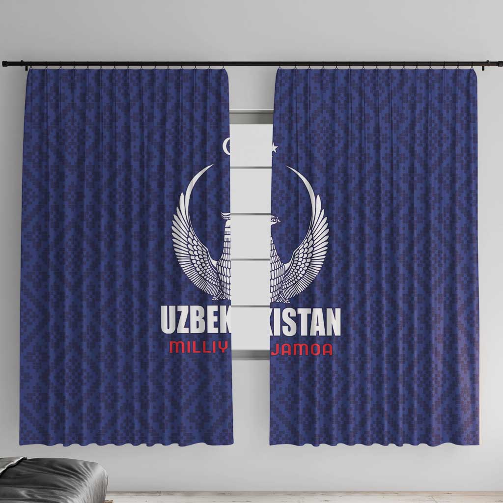 Football Uzbekistan Window Curtain Milliy Jamoa Blue Version - Wonder Print Shop
