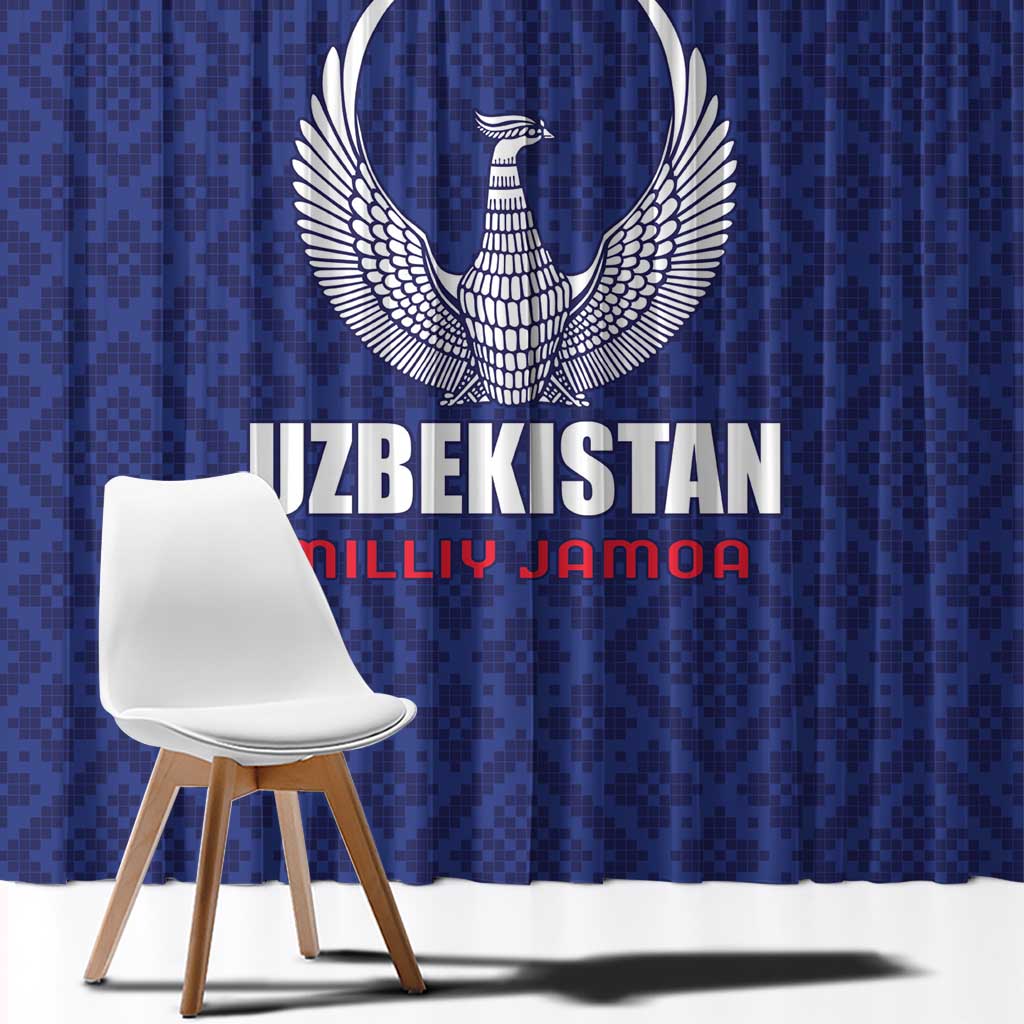 Football Uzbekistan Window Curtain Milliy Jamoa Blue Version - Wonder Print Shop