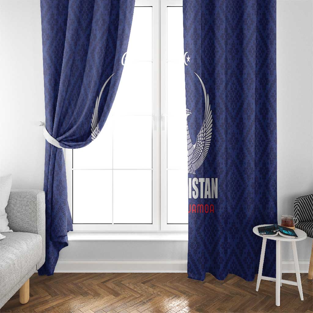 Football Uzbekistan Window Curtain Milliy Jamoa Blue Version - Wonder Print Shop
