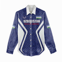 Custom Football Uzbekistan Women Casual Shirt Milliy Jamoa Blue Version - Wonder Print Shop