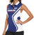 Custom Football Uzbekistan Women Sleeveless Polo Shirt Milliy Jamoa Blue Version - Wonder Print Shop