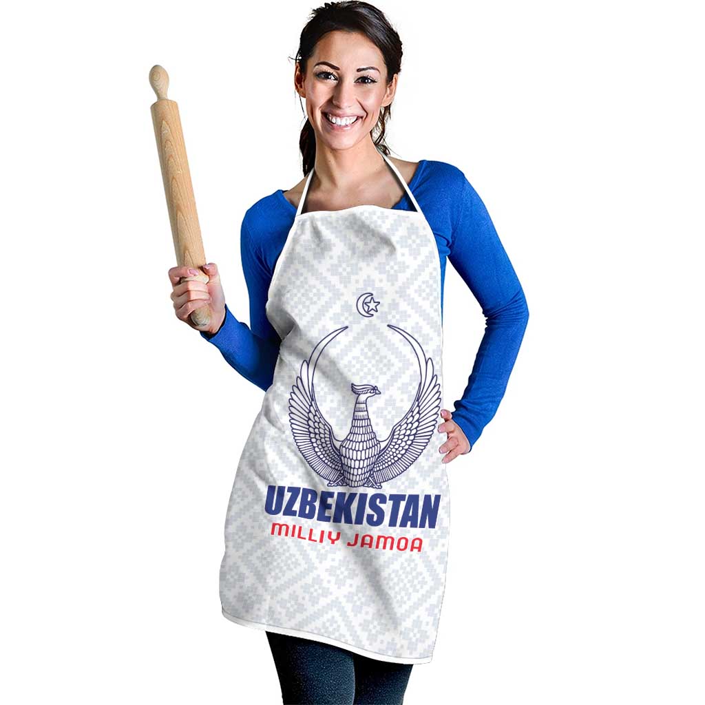 Football Uzbekistan Apron Milliy Jamoa White Version - Wonder Print Shop