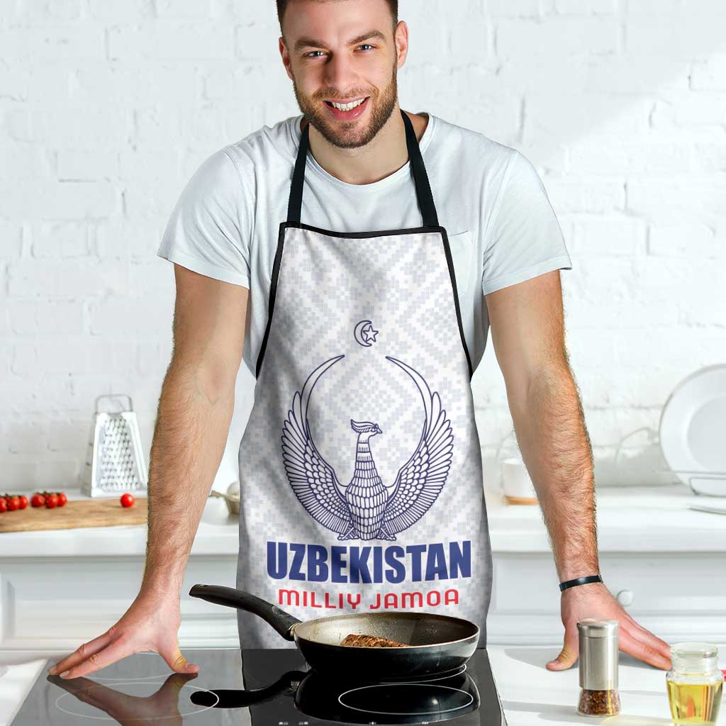 Football Uzbekistan Apron Milliy Jamoa White Version - Wonder Print Shop