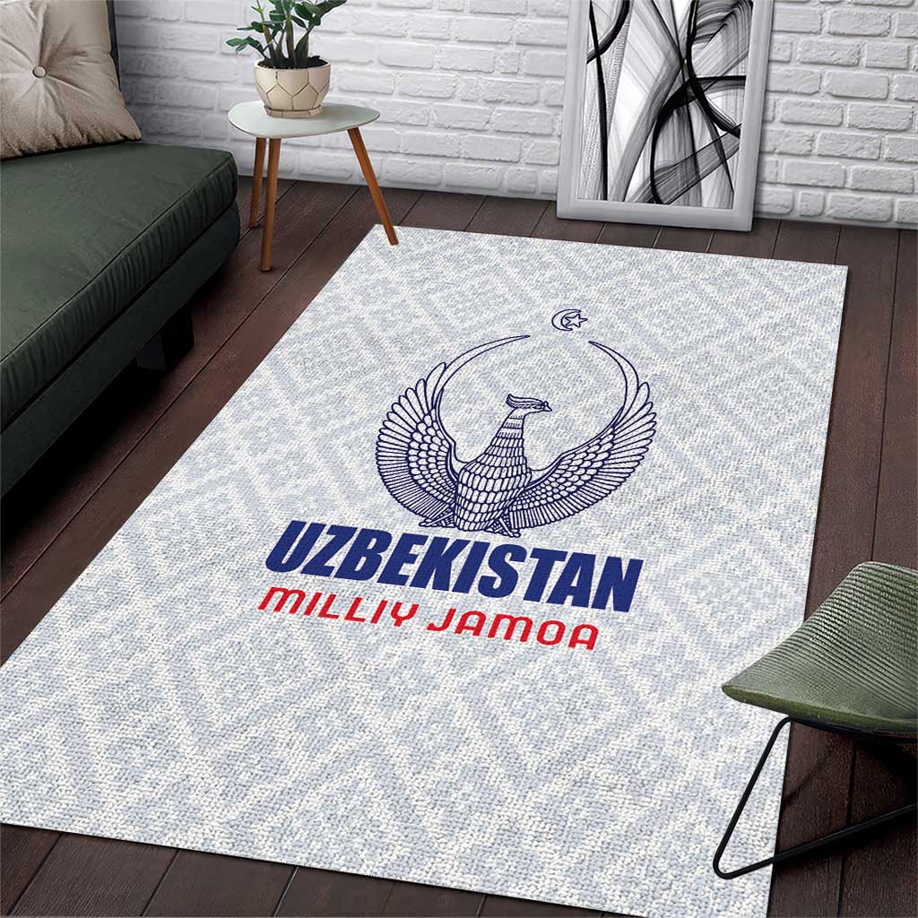 Football Uzbekistan Area Rug Milliy Jamoa White Version - Wonder Print Shop