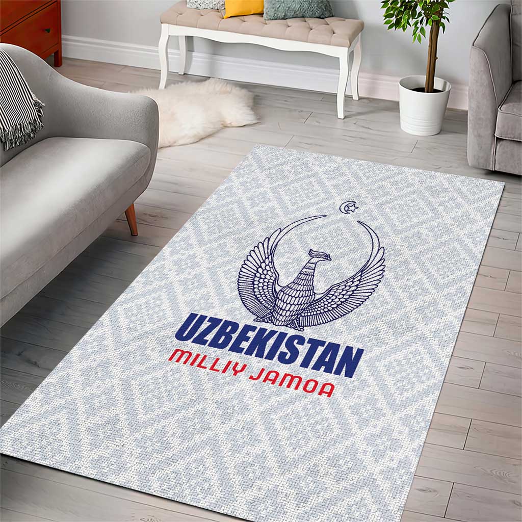 Football Uzbekistan Area Rug Milliy Jamoa White Version - Wonder Print Shop