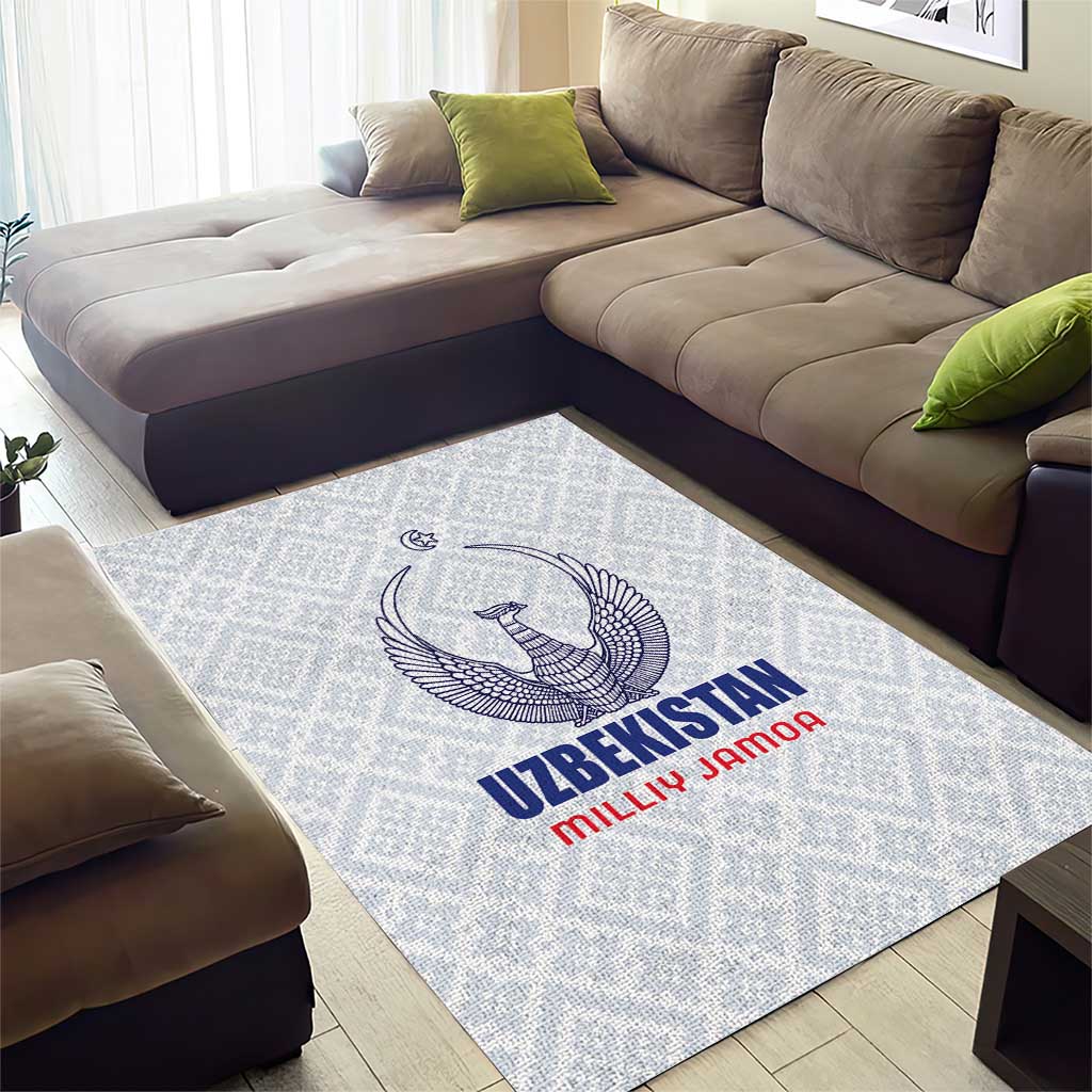Football Uzbekistan Area Rug Milliy Jamoa White Version - Wonder Print Shop