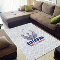 Football Uzbekistan Area Rug Milliy Jamoa White Version - Wonder Print Shop