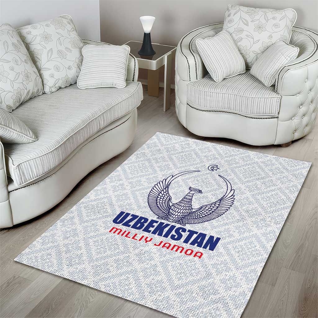 Football Uzbekistan Area Rug Milliy Jamoa White Version - Wonder Print Shop