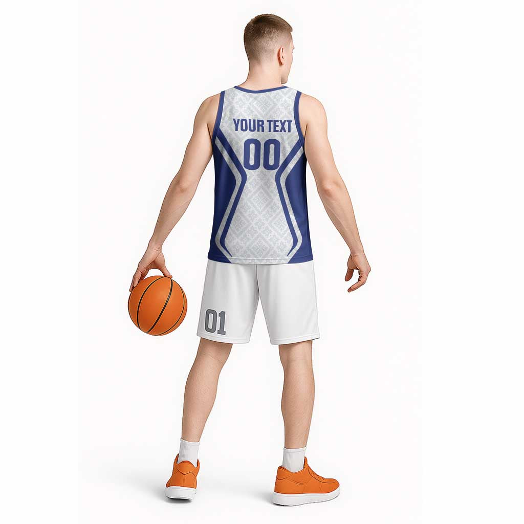 Custom Football Uzbekistan Basketball Jersey Milliy Jamoa White Version - Wonder Print Shop