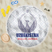 Football Uzbekistan Beach Blanket Milliy Jamoa White Version - Wonder Print Shop