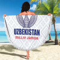 Football Uzbekistan Beach Blanket Milliy Jamoa White Version - Wonder Print Shop