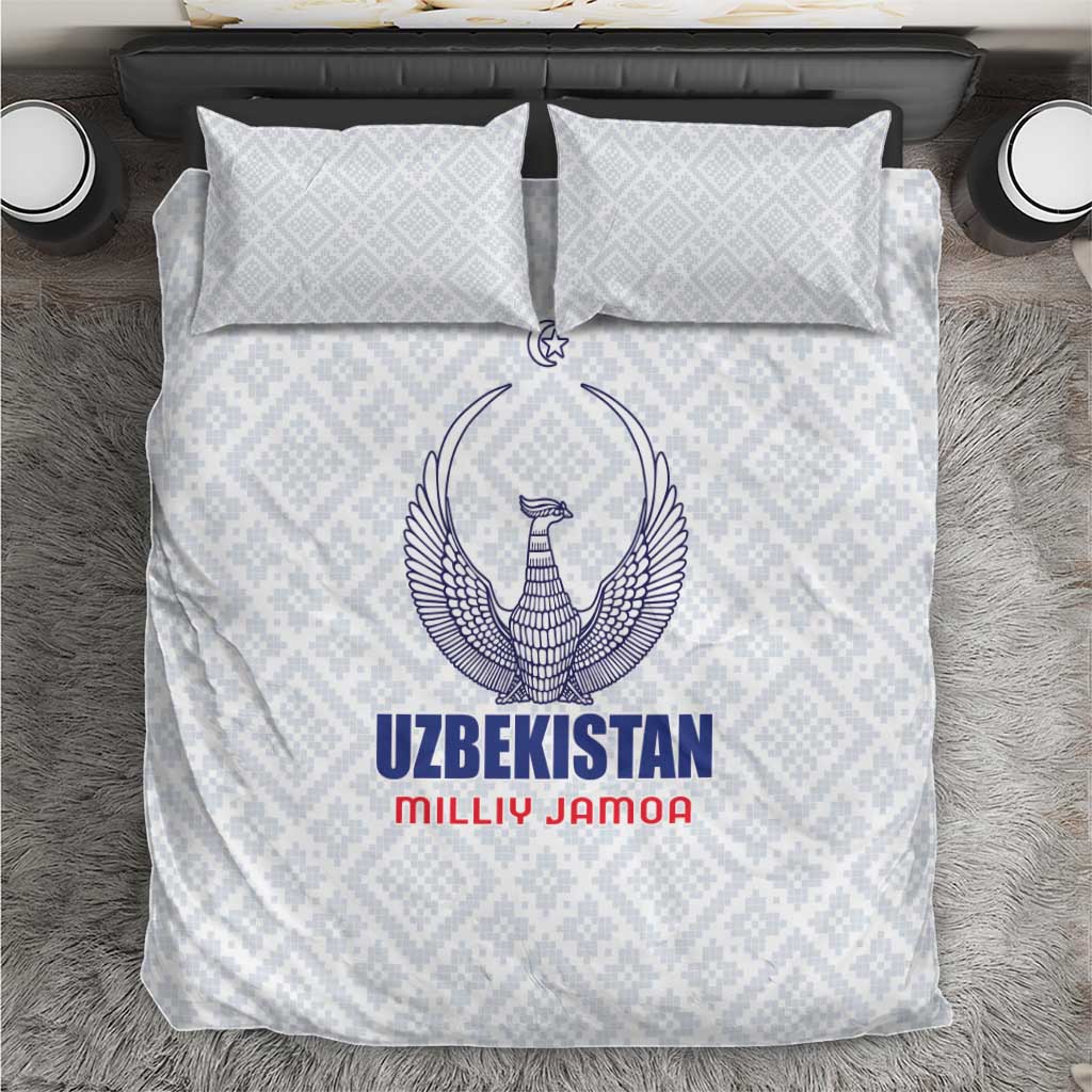 Football Uzbekistan Bedding Set Milliy Jamoa White Version - Wonder Print Shop