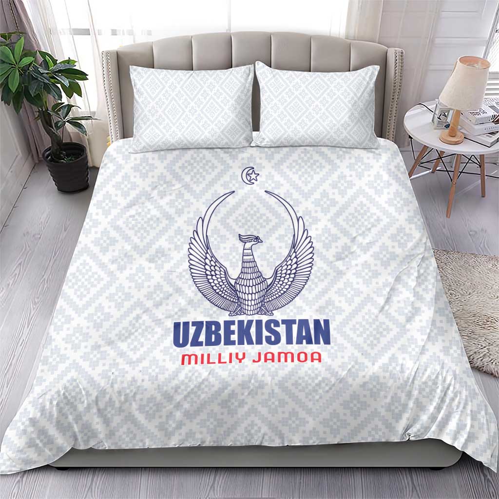 Football Uzbekistan Bedding Set Milliy Jamoa White Version - Wonder Print Shop