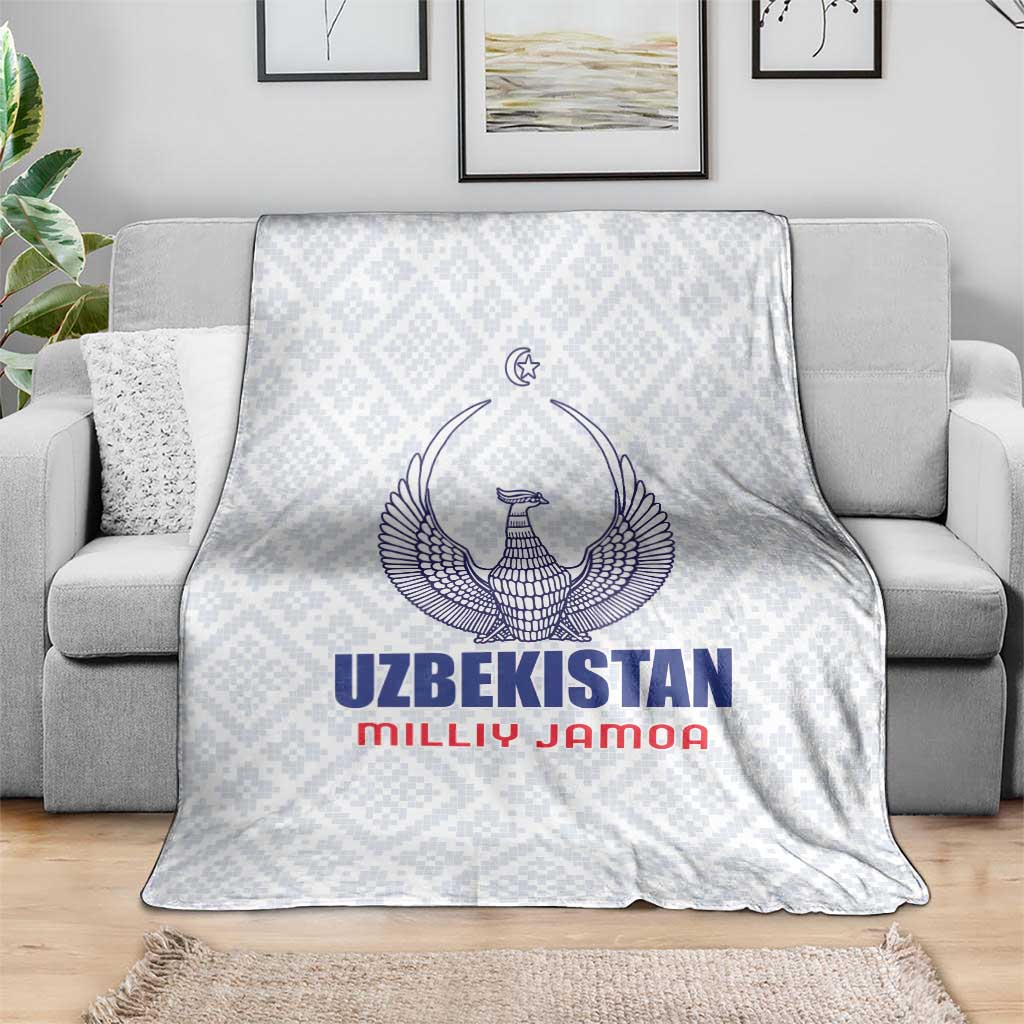 Football Uzbekistan Blanket Milliy Jamoa White Version - Wonder Print Shop