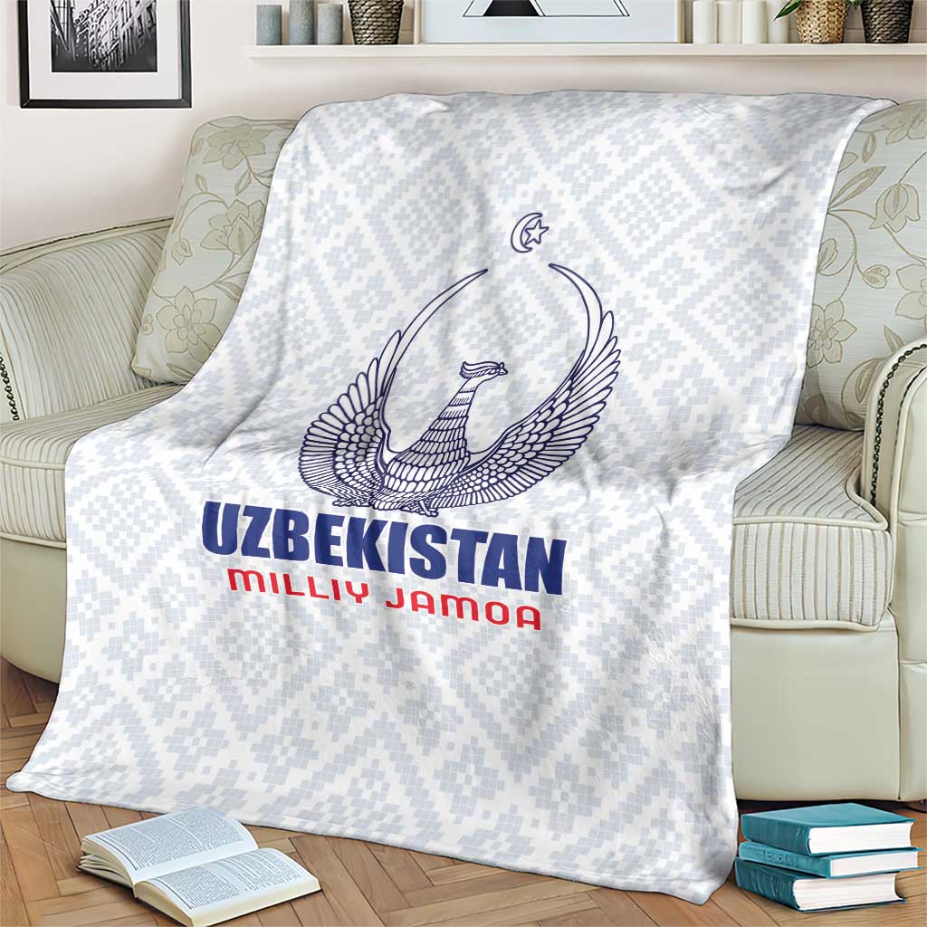 Football Uzbekistan Blanket Milliy Jamoa White Version - Wonder Print Shop