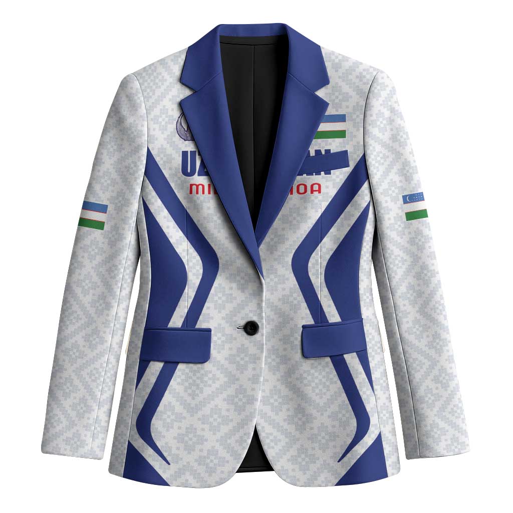 Custom Football Uzbekistan Blazer Milliy Jamoa White Version - Wonder Print Shop
