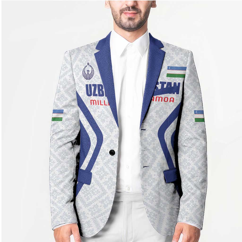 Custom Football Uzbekistan Blazer Milliy Jamoa White Version - Wonder Print Shop