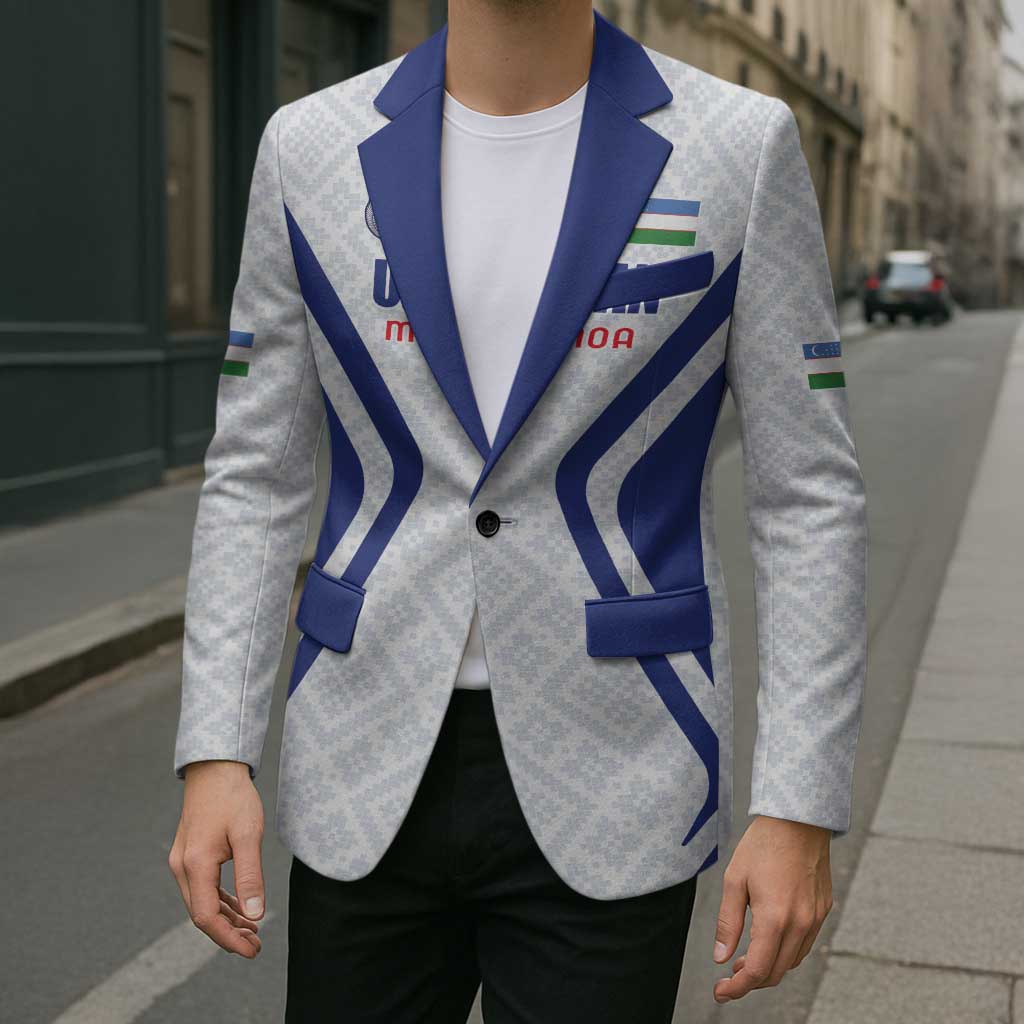 Custom Football Uzbekistan Blazer Milliy Jamoa White Version - Wonder Print Shop