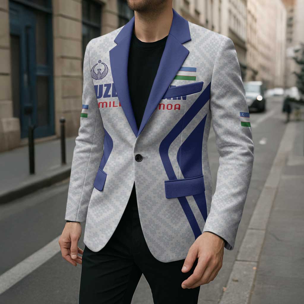 Custom Football Uzbekistan Blazer Milliy Jamoa White Version - Wonder Print Shop