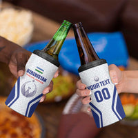 Custom Football Uzbekistan 4 in 1 Can Cooler Tumbler Milliy Jamoa White Version - Wonder Print Shop